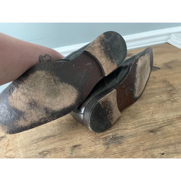 VERSACE Men's Brown Stretch Leather Buckle Boots - Picture 9 of 9